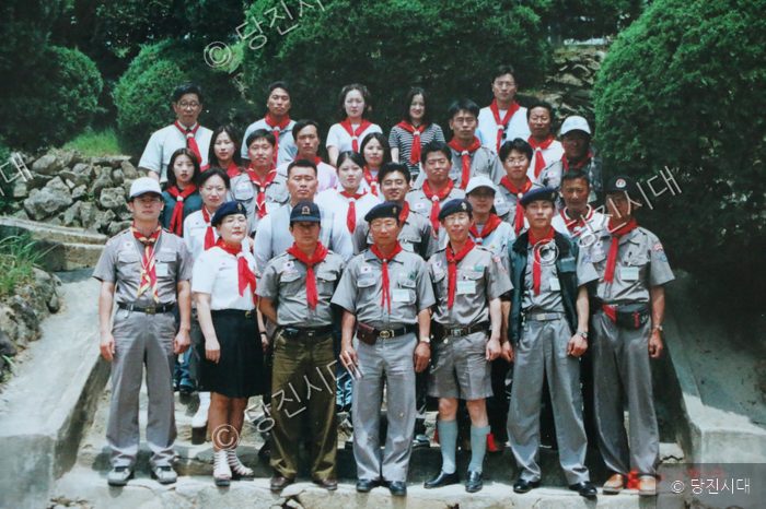 아내와 아들(김춘수)과 함께 난지섬에 놀러 갔을 때 찍은 사진이다.